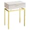 Monarch Specialties Accent Table - 24"H / Beige Marble / Gold Metal I 3463 - alternate 1
